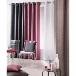 Brand new 🧨 Evideco Striped Jacquard Crashed Curtain Panel Grommet Lineo Black ❤️