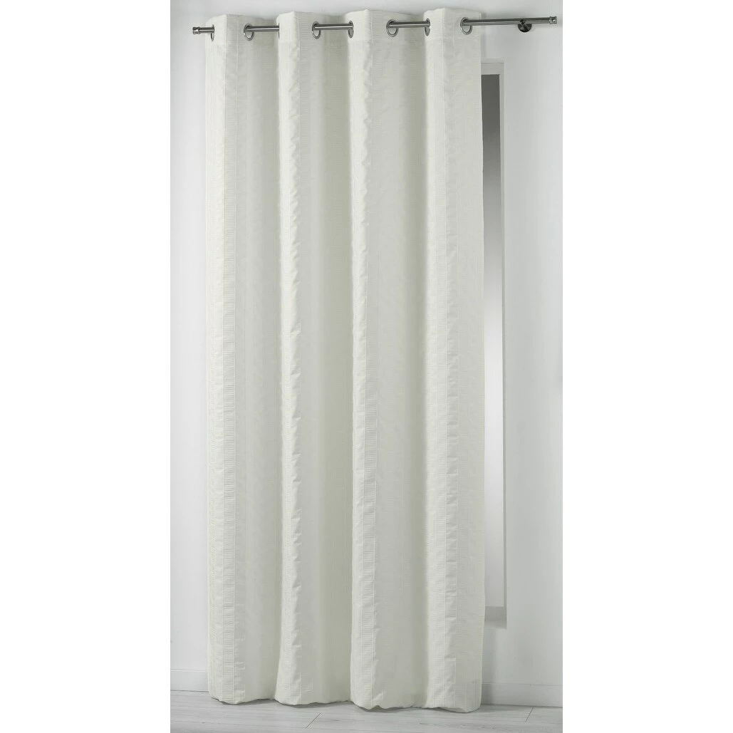 Brand new 🧨 Evideco Striped Jacquard Crashed Curtain Panel Grommet Lineo Black ❤️ - Image 3