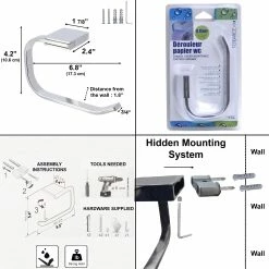 Outlet 🌟 Evideco Wall Mounted Stainless Steel Toilet Paper Holder - Silver 💯 -Evideco Shop Evideco Wall Mounted Stainless Steel Toilet Paper Holder 2