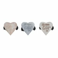 Brand new 🛒 Evideco Wooden Heart Clip Big Size Amore Set Of 2 - 2.4"L X 2.5"W X 1.12"D Gray ❤️