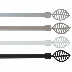 New ⭐ Evideco Adjustable 5/8" Single Window Curtain Rod 50" To 82" Grey - 50" To 82" L X 5/8" D 🌟