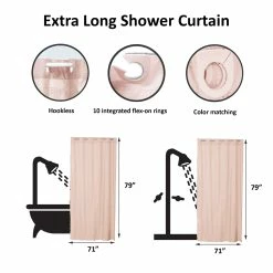Outlet π₯° Evideco Extra Long Shower Curtain Polyester Hook Less Cubic 79"L X 71"W Beige Camel π 19 Outlet π₯° Evideco Extra Long Shower Curtain Polyester Hook Less Cubic 79"L X 71"W Beige Camel π -Evideco Shop Extra Long Shower Curtain Polyester Hook Less Cubic 7922L x 7122W 2