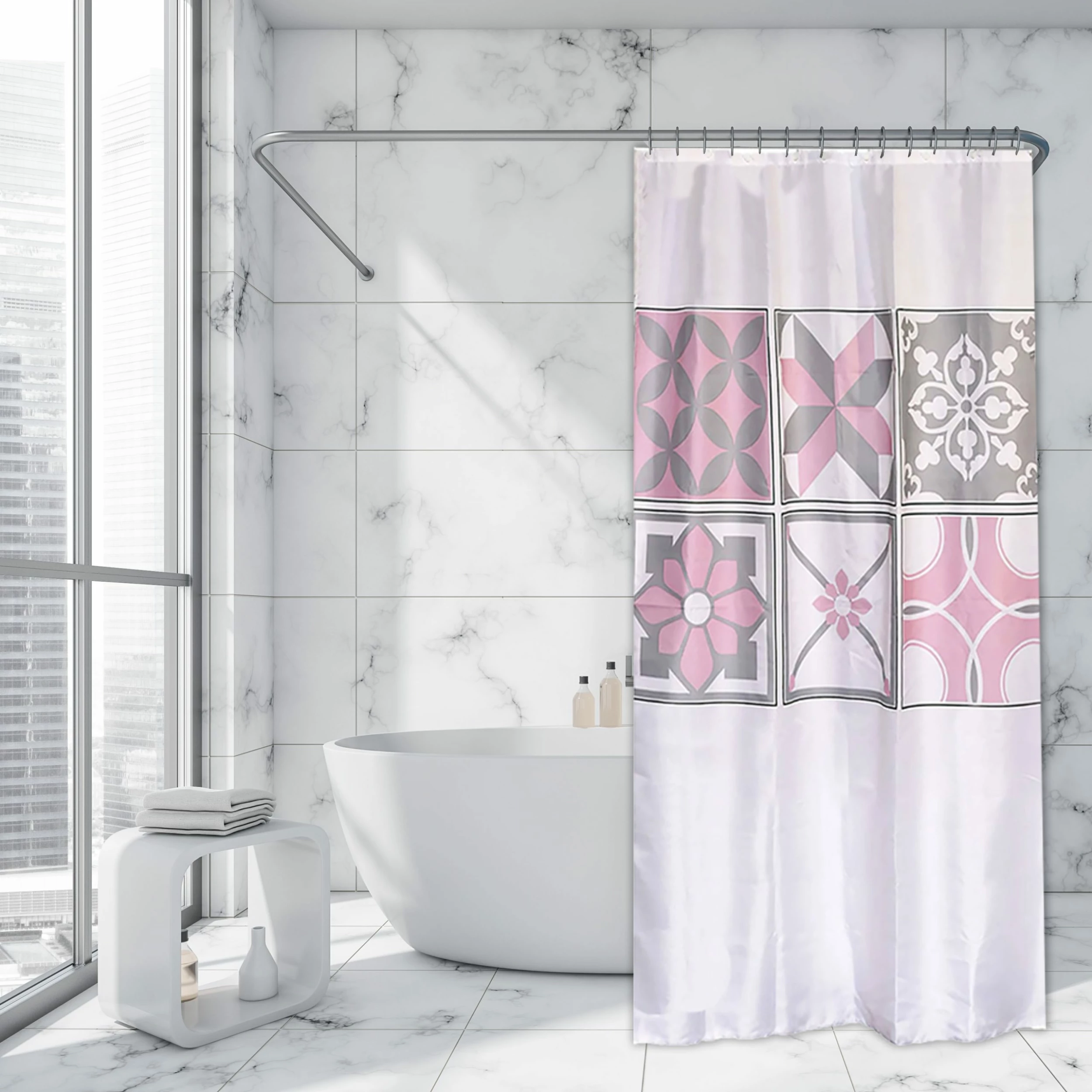 Best Pirce π₯ Evideco Extra Long Shower Curtain Polyester Rosace 71"L X 79"H π 2 Best Pirce π₯ Evideco Extra Long Shower Curtain Polyester Rosace 71"L X 79"H π - Image 2