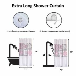 Best Pirce π₯ Evideco Extra Long Shower Curtain Polyester Rosace 71"L X 79"H π 7 Best Pirce π₯ Evideco Extra Long Shower Curtain Polyester Rosace 71"L X 79"H π -Evideco Shop Extra Long Shower Curtain Polyester Rosace 7122L x 7922H 2