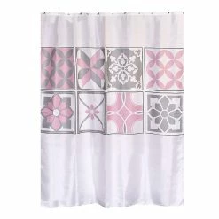 Best Pirce 🔥 Evideco Extra Long Shower Curtain Polyester Rosace 71"L X 79"H 🌟