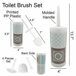 Buy π€© Evideco Faience Toilet Brush And Holder Set Plastic - 4"L X 4"W X 13.7"H β¨ 9 Buy π€© Evideco Faience Toilet Brush And Holder Set Plastic - 4"L X 4"W X 13.7"H β¨ -Evideco Shop Faience Toilet Brush and Holder Set Plastic 2