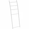 Brand new ⭐ Evideco Freestanding Bath Towel Ladder Wall Leaning Drying Rack 4 Bars Metal White - 59 L X 17.3 W X 4.1 H 🛒