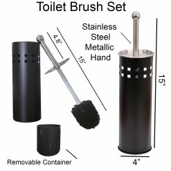 New π Evideco Freestanding Round Toilet Brush And Holder Set Metal Black βοΈ 25 New π Evideco Freestanding Round Toilet Brush And Holder Set Metal Black βοΈ -Evideco Shop Freestanding Round Toilet Brush and Holder Set Metal 12