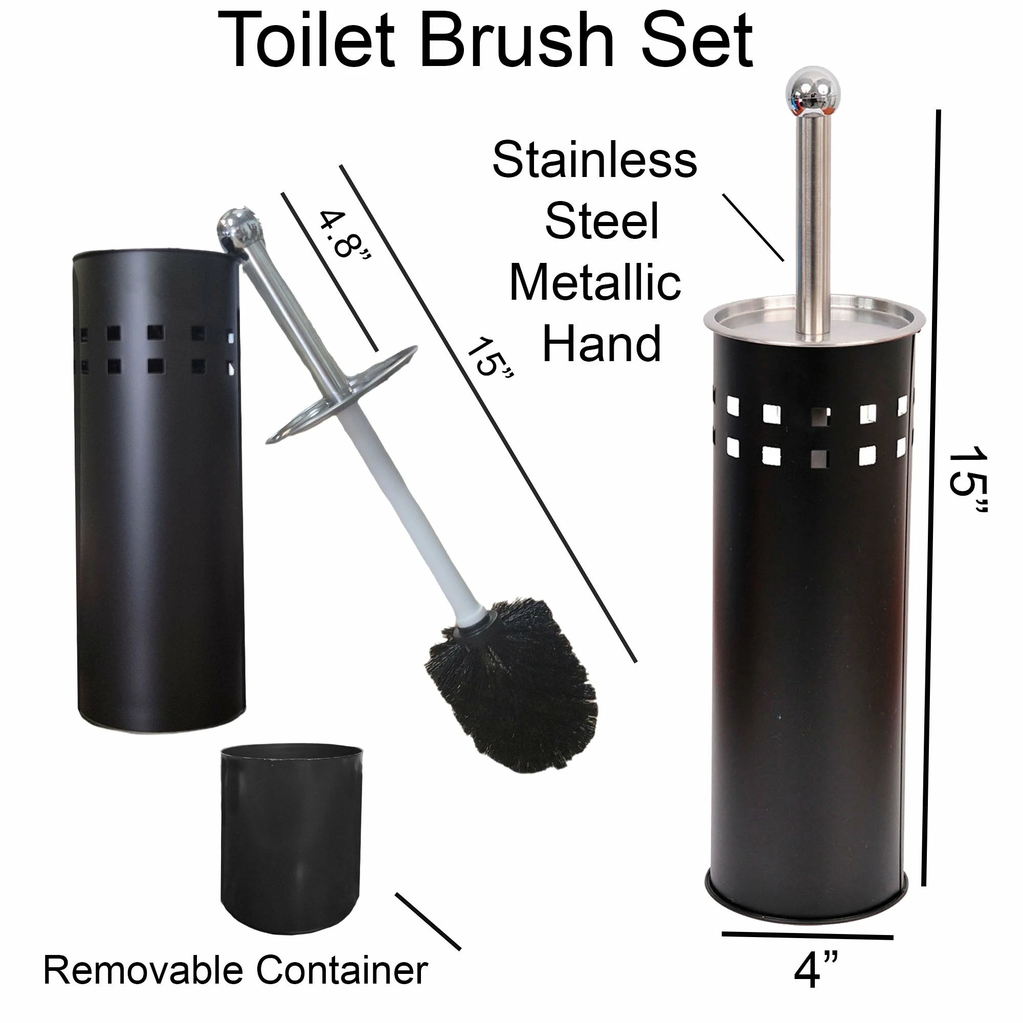 New π Evideco Freestanding Round Toilet Brush And Holder Set Metal Black βοΈ 13 New π Evideco Freestanding Round Toilet Brush And Holder Set Metal Black βοΈ - Image 13