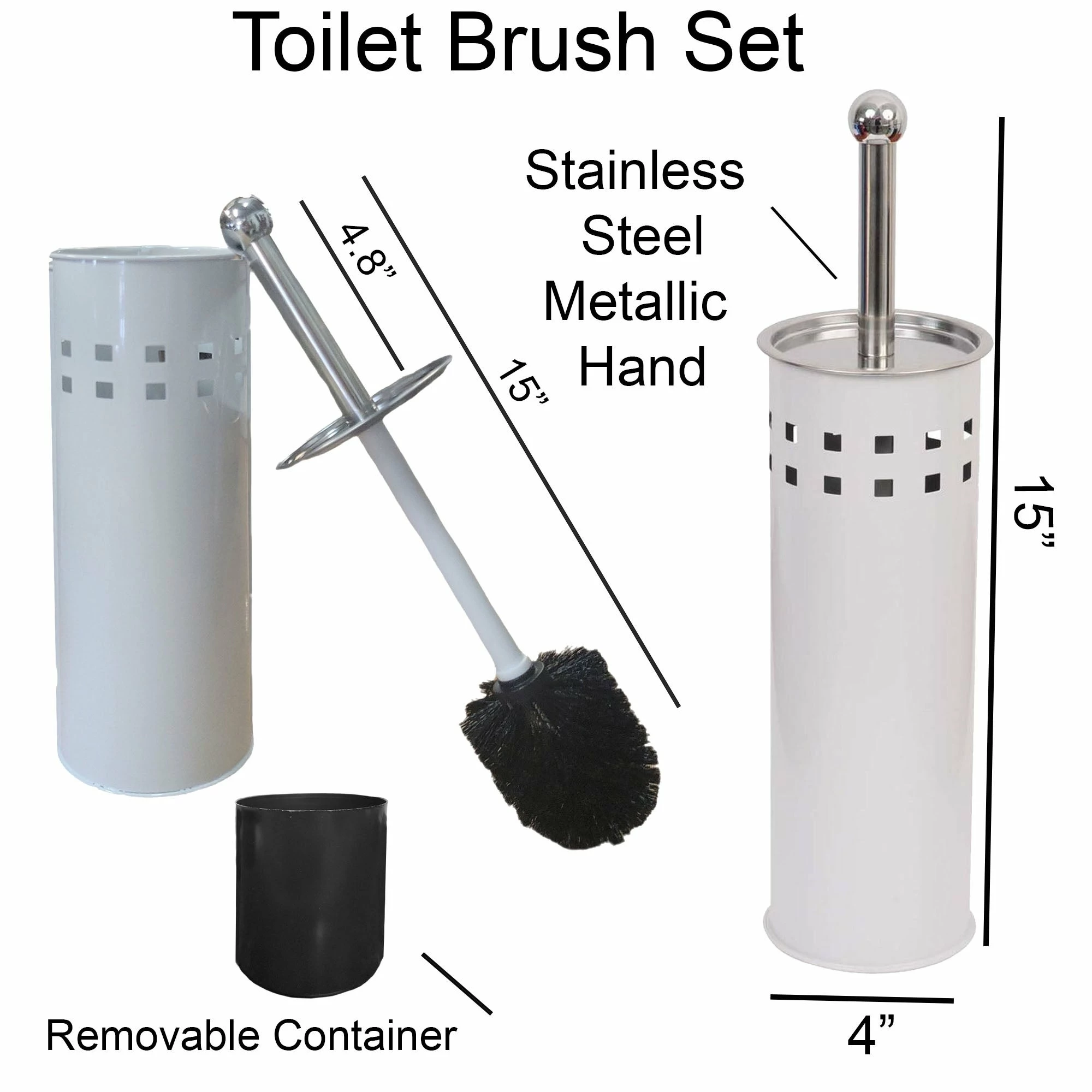 New π Evideco Freestanding Round Toilet Brush And Holder Set Metal Black βοΈ 9 New π Evideco Freestanding Round Toilet Brush And Holder Set Metal Black βοΈ - Image 9