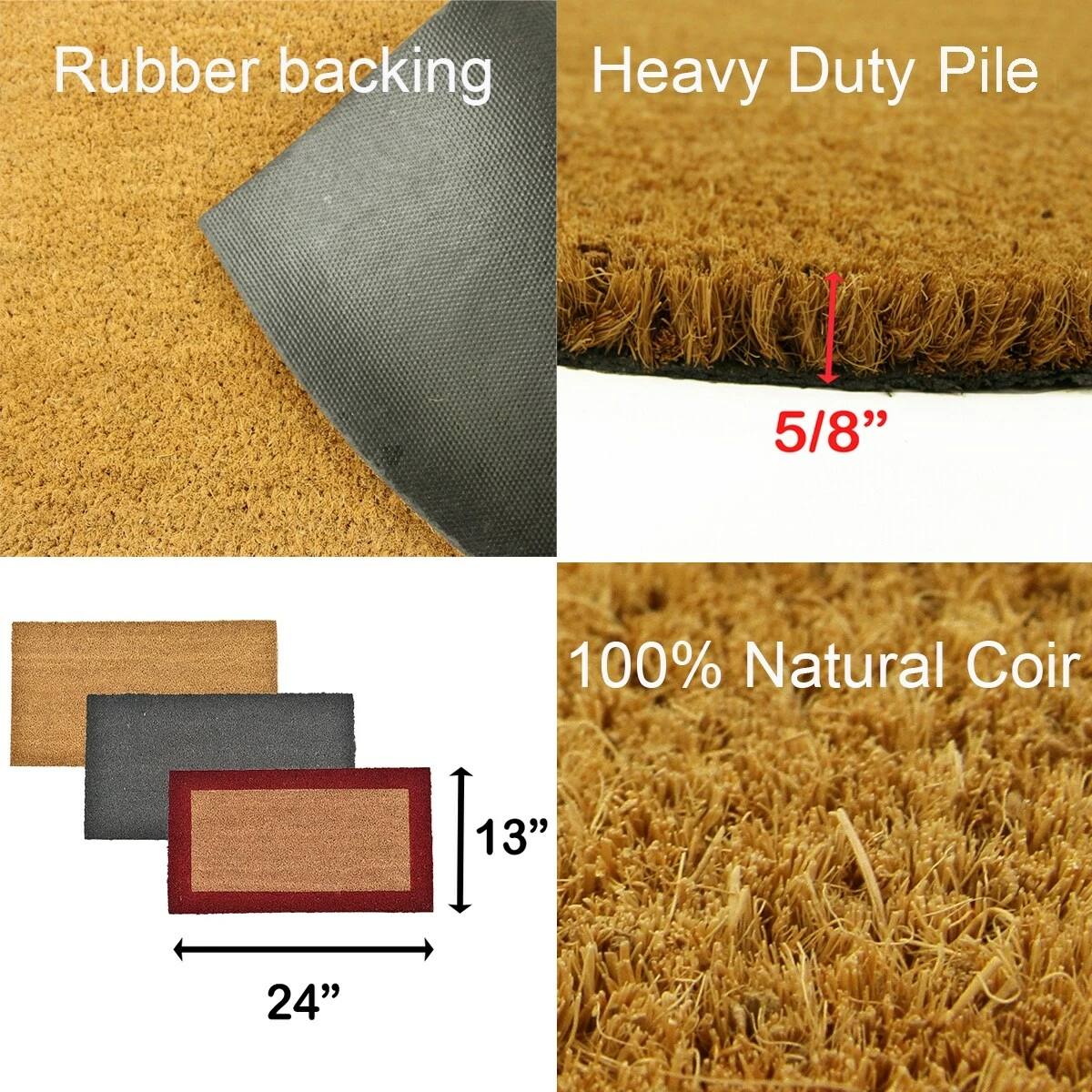 Buy π Evideco Front Door Mat Coir Coco Fibers Rug 24x13 Inch Natural β¨ - Image 3