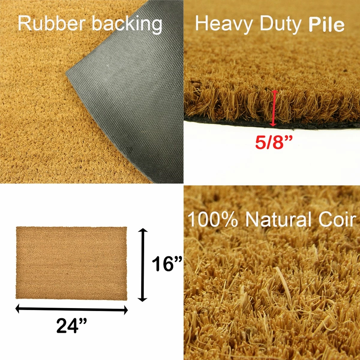 Best deal π Evideco Front Door Mat Coir Coco Fibers Rug 24x16 Inch Natural π 3 Best deal π Evideco Front Door Mat Coir Coco Fibers Rug 24x16 Inch Natural π - Image 3