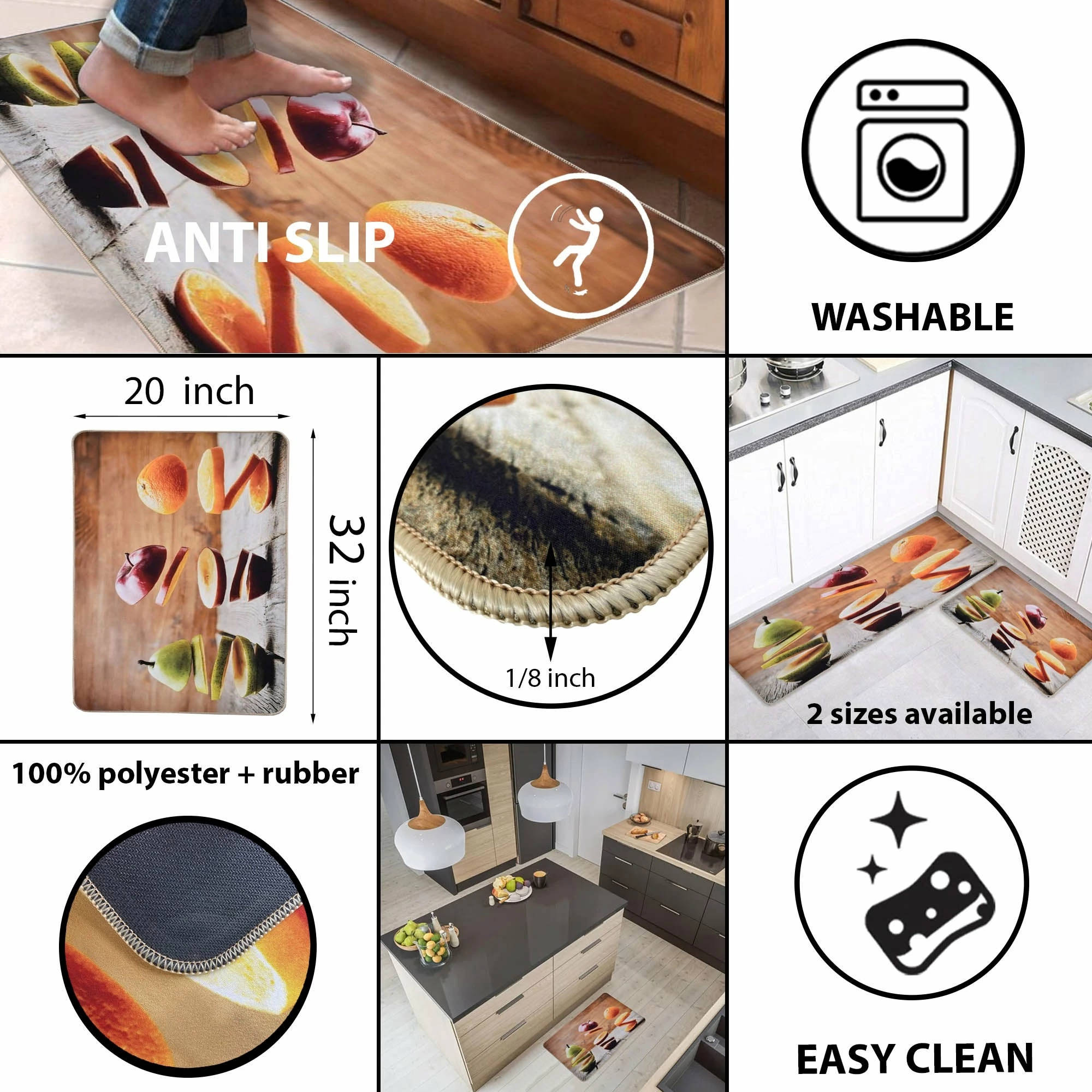 Budget ❤️ Evideco Fruits Anti Fatigue Kitchen Floor Mat 32" X 20" ✨ - Image 3