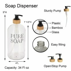 Top 10 β¨ Evideco Glass And Bamboo Soap Dispenser PURE SOAP 17 Or 34 FL OZ - Clear π 14 Top 10 β¨ Evideco Glass And Bamboo Soap Dispenser PURE SOAP 17 Or 34 FL OZ - Clear π -Evideco Shop Glass and Bamboo Soap Dispenser PURE SOAP 17 or 34 FL OZ 5
