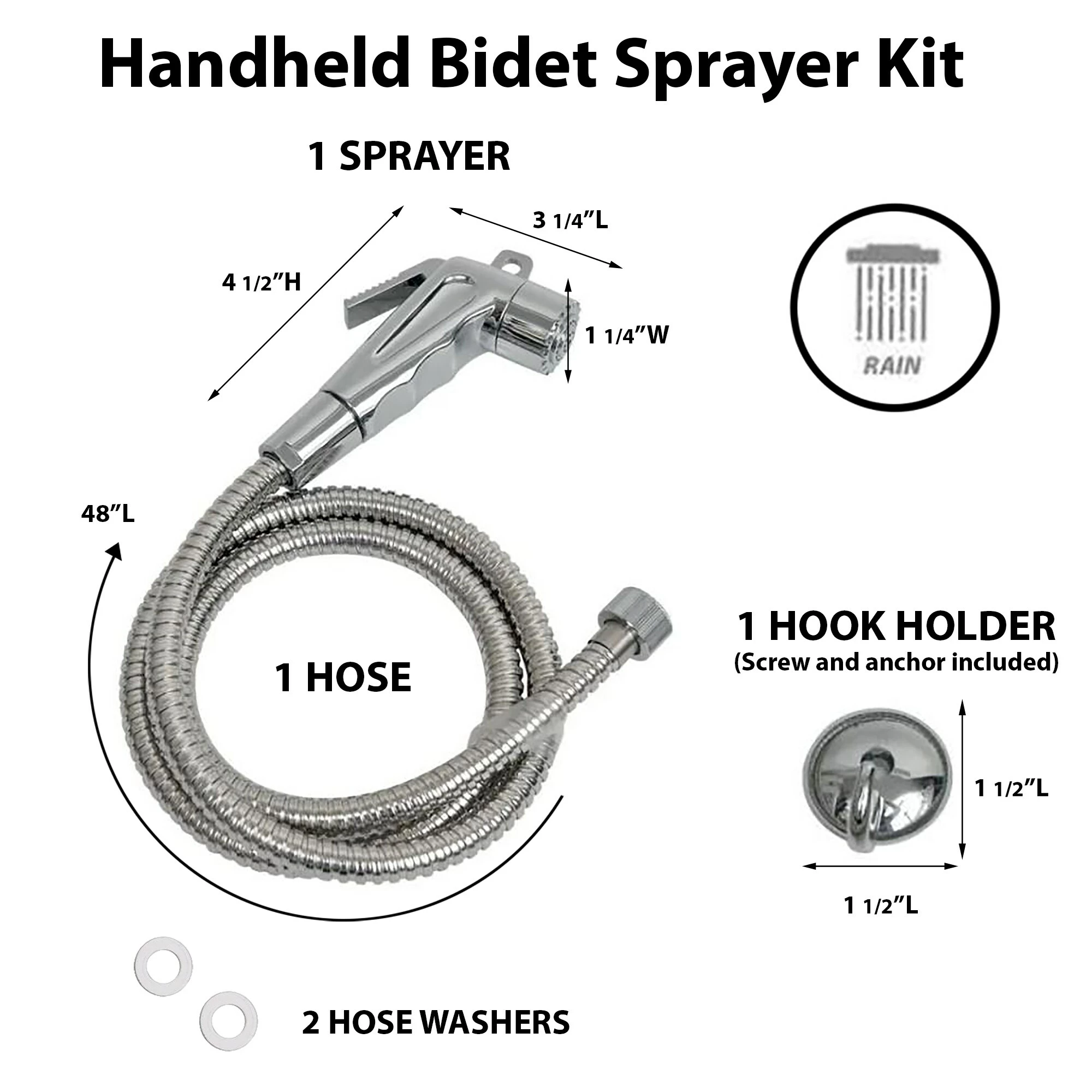 Top 10 π Evideco Handheld Bidet Toilet Sprayer Kit Chrome β - Image 3