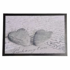 Best deal 🎉 Evideco Indoor Printed Door Mat Heart Stones PVC Polyester Rug 24x16 ❤️