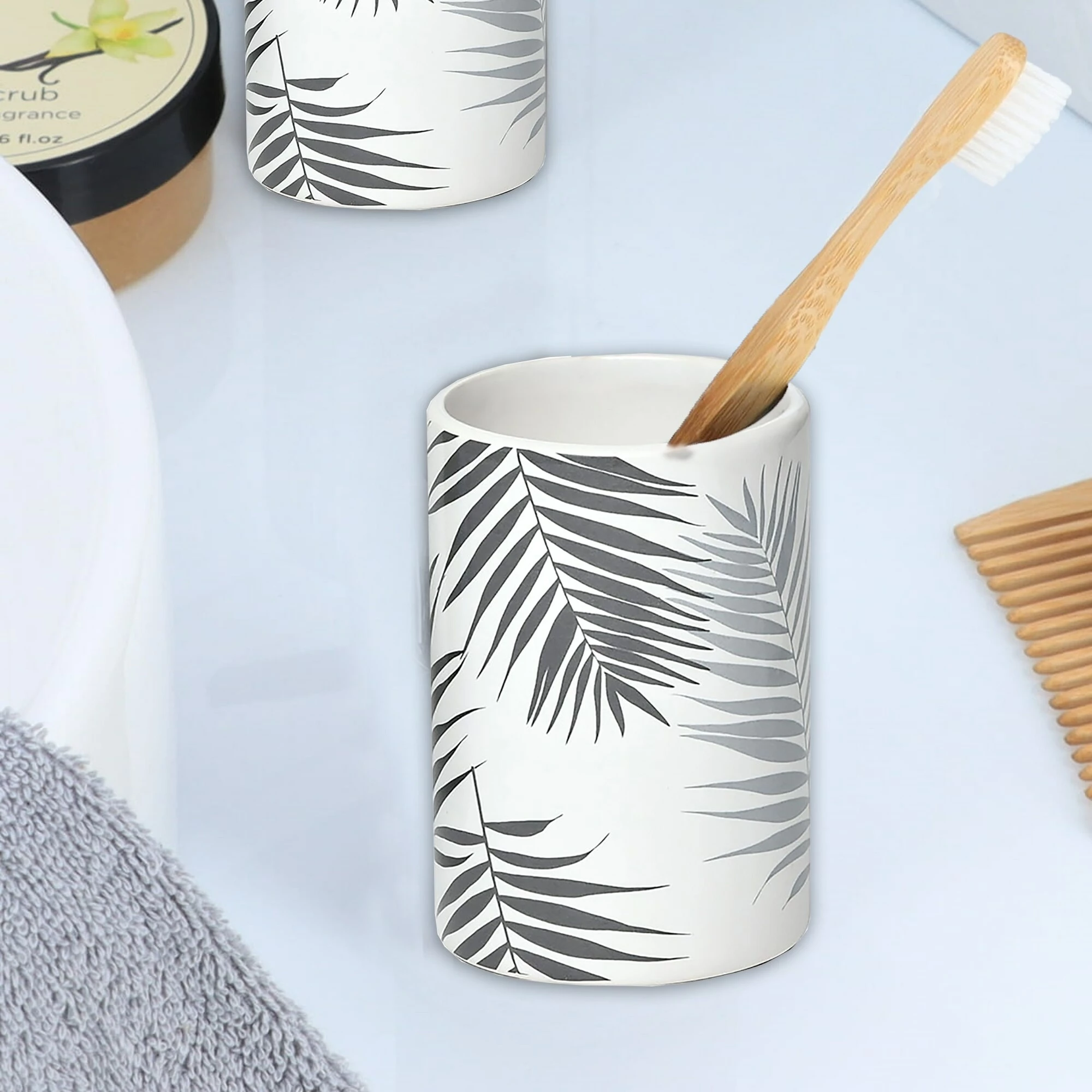 Discount π Evideco Bathroom Accessory Set 3-Pieces Lodge Jungle Leaves β 6 Discount π Evideco Bathroom Accessory Set 3-Pieces Lodge Jungle Leaves β - Image 6