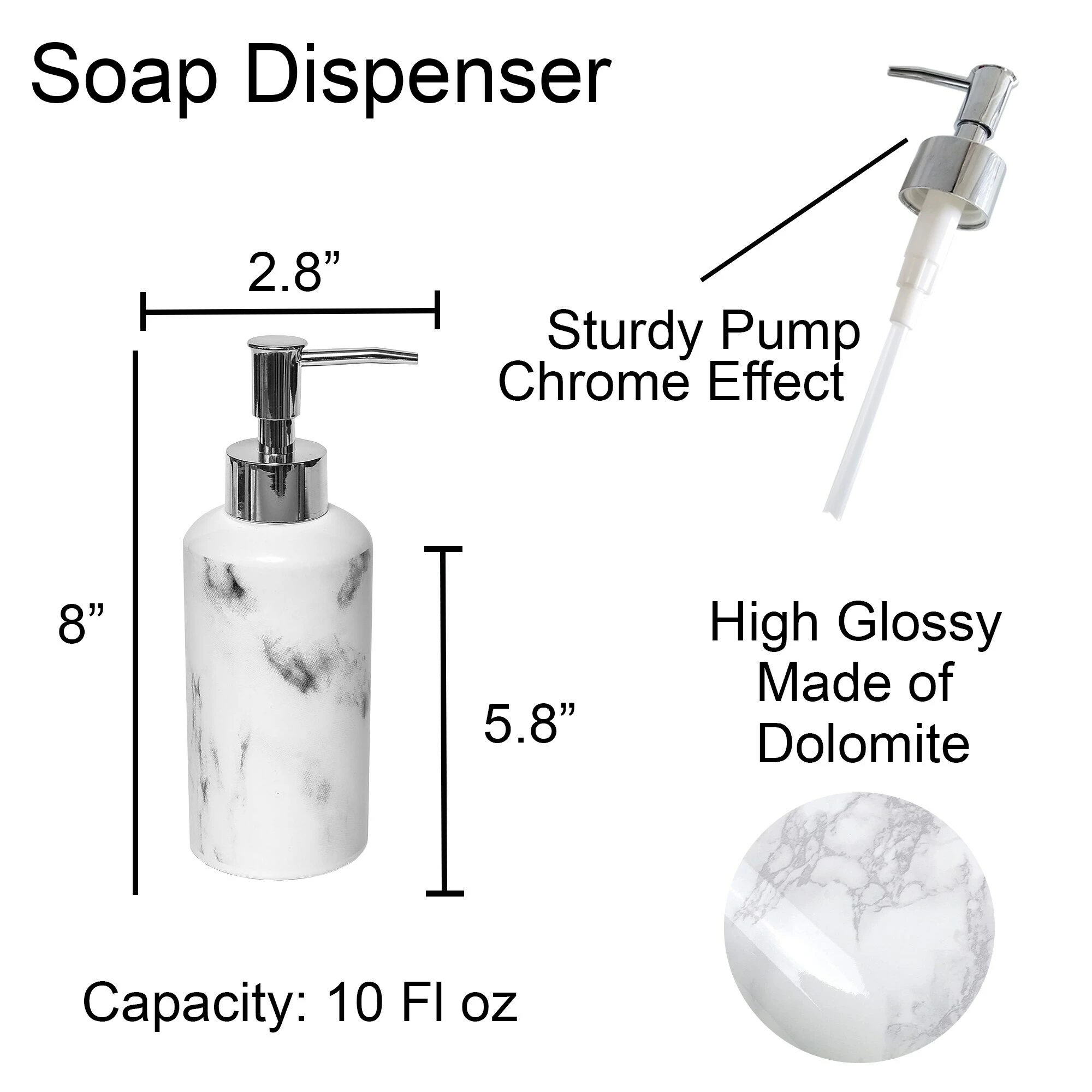 New 𧨠Evideco Marble Collection Bath Accessory Set Pieces Full Set 4 Pieces π 13 New 𧨠Evideco Marble Collection Bath Accessory Set Pieces Full Set 4 Pieces π - Image 13