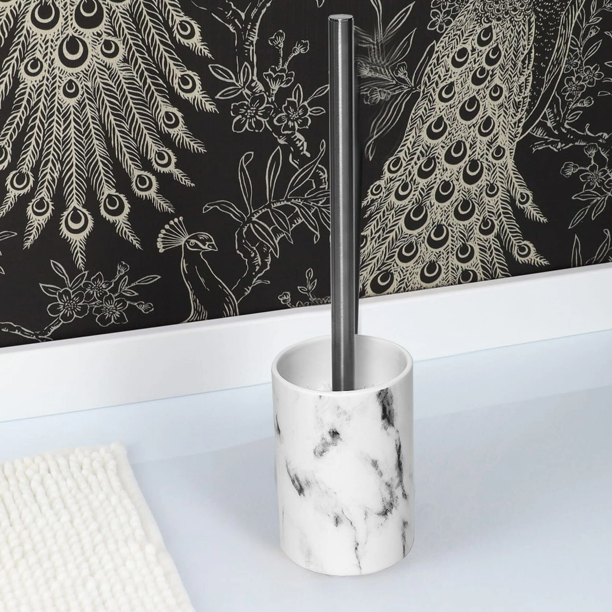 New 𧨠Evideco Marble Collection Bath Accessory Set Pieces Full Set 4 Pieces π 3 New 𧨠Evideco Marble Collection Bath Accessory Set Pieces Full Set 4 Pieces π - Image 3