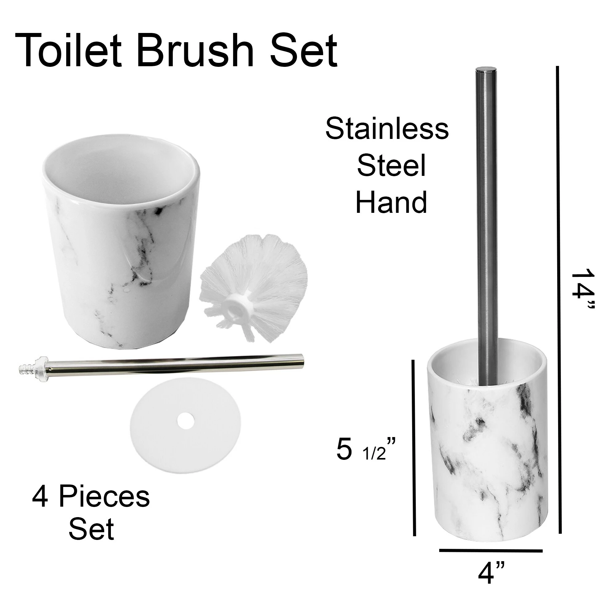 New 𧨠Evideco Marble Collection Bath Accessory Set Pieces Full Set 4 Pieces π 5 New 𧨠Evideco Marble Collection Bath Accessory Set Pieces Full Set 4 Pieces π - Image 5