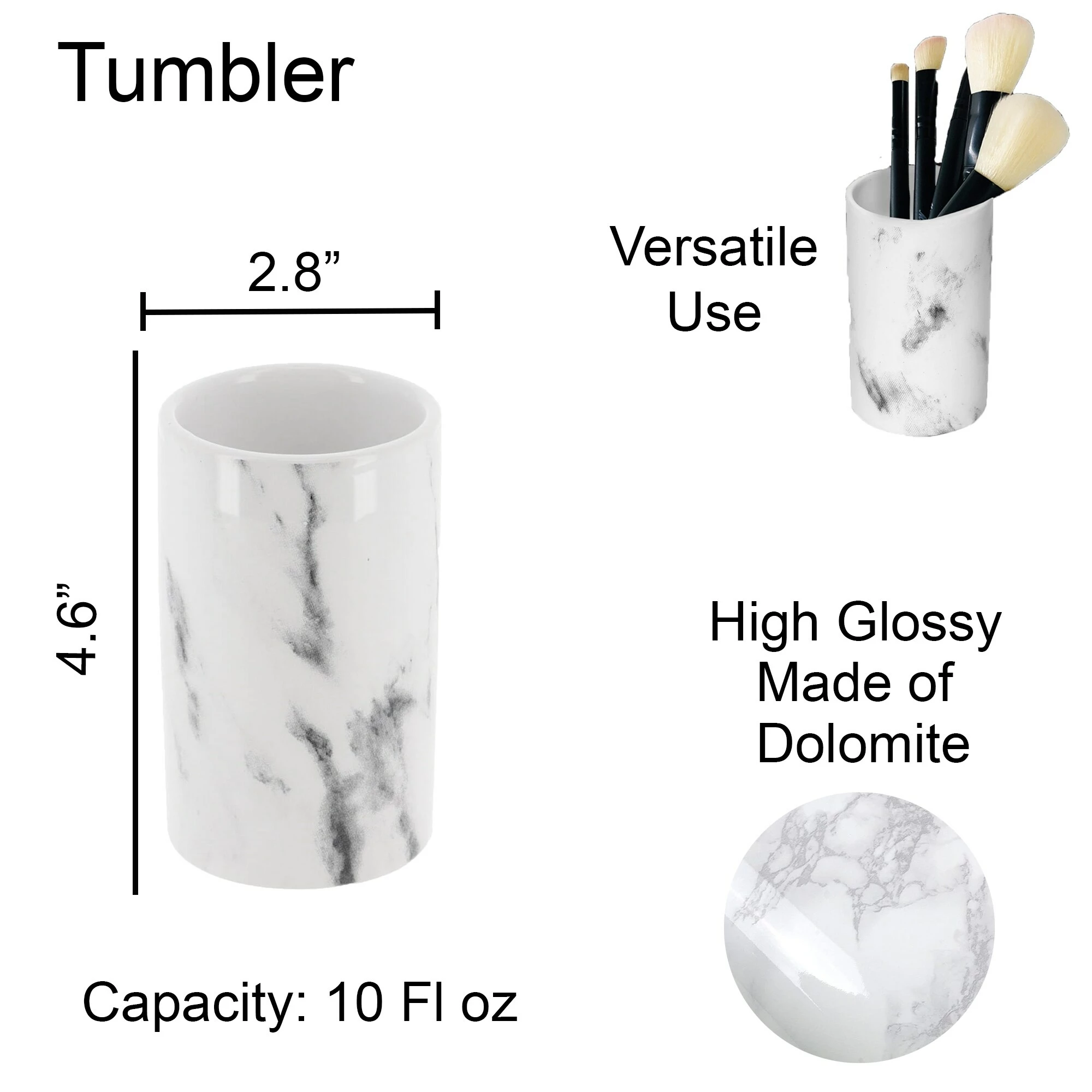 New 𧨠Evideco Marble Collection Bath Accessory Set Pieces Full Set 4 Pieces π 8 New 𧨠Evideco Marble Collection Bath Accessory Set Pieces Full Set 4 Pieces π - Image 8