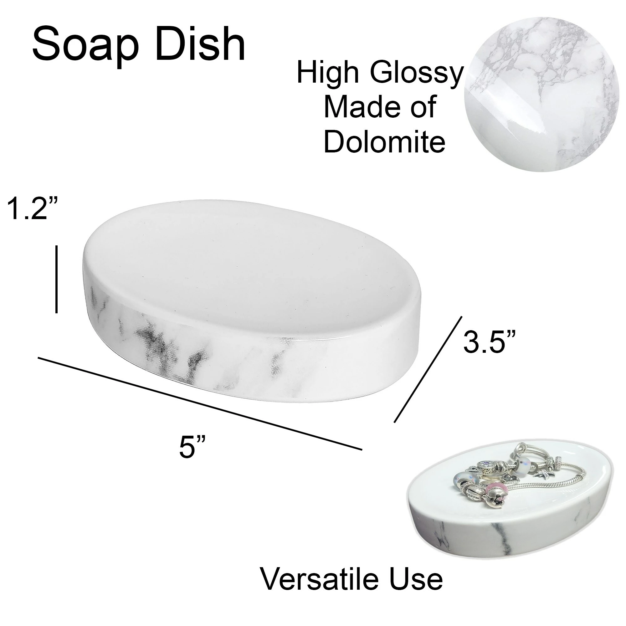 New 𧨠Evideco Marble Collection Bath Accessory Set Pieces Full Set 4 Pieces π 10 New 𧨠Evideco Marble Collection Bath Accessory Set Pieces Full Set 4 Pieces π - Image 10