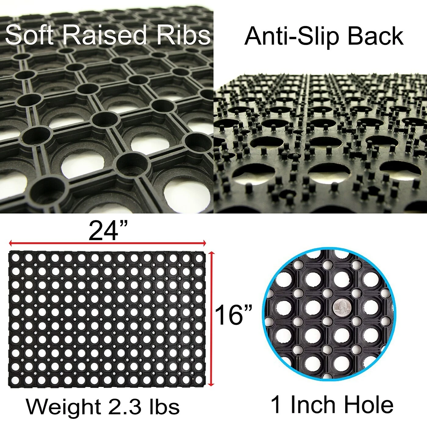 Discount ⌛ Evideco Outdoor Anti-fatigue Interlocking Rubber Floor Mat 2 Connectors ❤️ 8 Discount ⌛ Evideco Outdoor Anti-fatigue Interlocking Rubber Floor Mat 2 Connectors ❤️ - Image 8