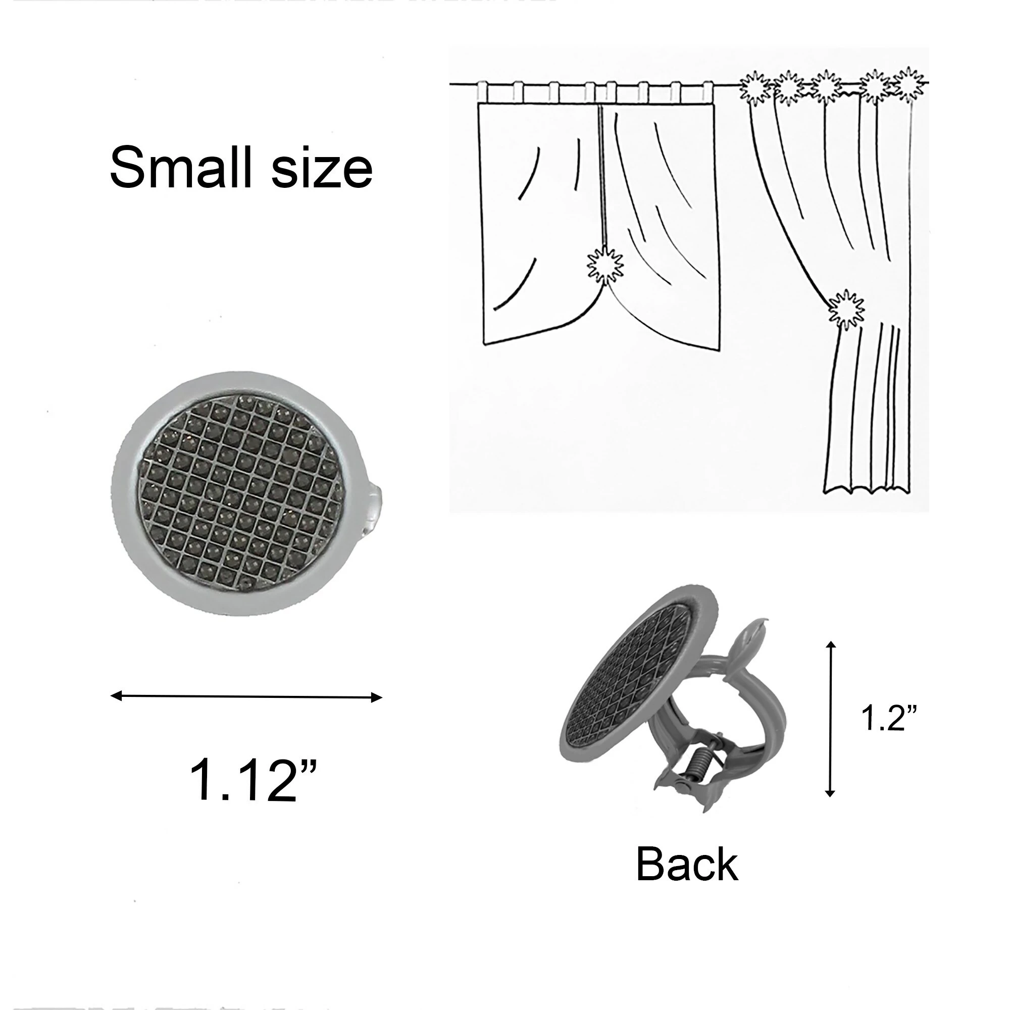 Cheapest π― Evideco Metal Round Clip Small Size Tiffany Set Of 2 Silver Grey π - Image 2