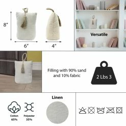 Wholesale 😉 Evideco Nature Cotton Bag Door Stop Weighted Floor 2.2 Lbs - 6"L X 4.6"W X 8"H 😍 -Evideco Shop Nature Cotton Bag Door Stop Weighted Floor 2.2 lbs 2