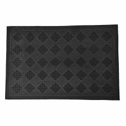 Hot Sale 🎉 Evideco Outdoor Mat Drew Checkerboard Rubber Rug 24x16 Inch Black 👍