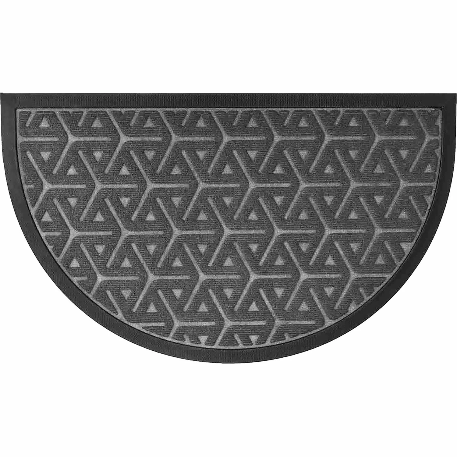 Outlet π Evideco Outdoor Wilson Half Round Front Door Mat Polyester Rubber Rug 30x18 Black β¨ - Image 6