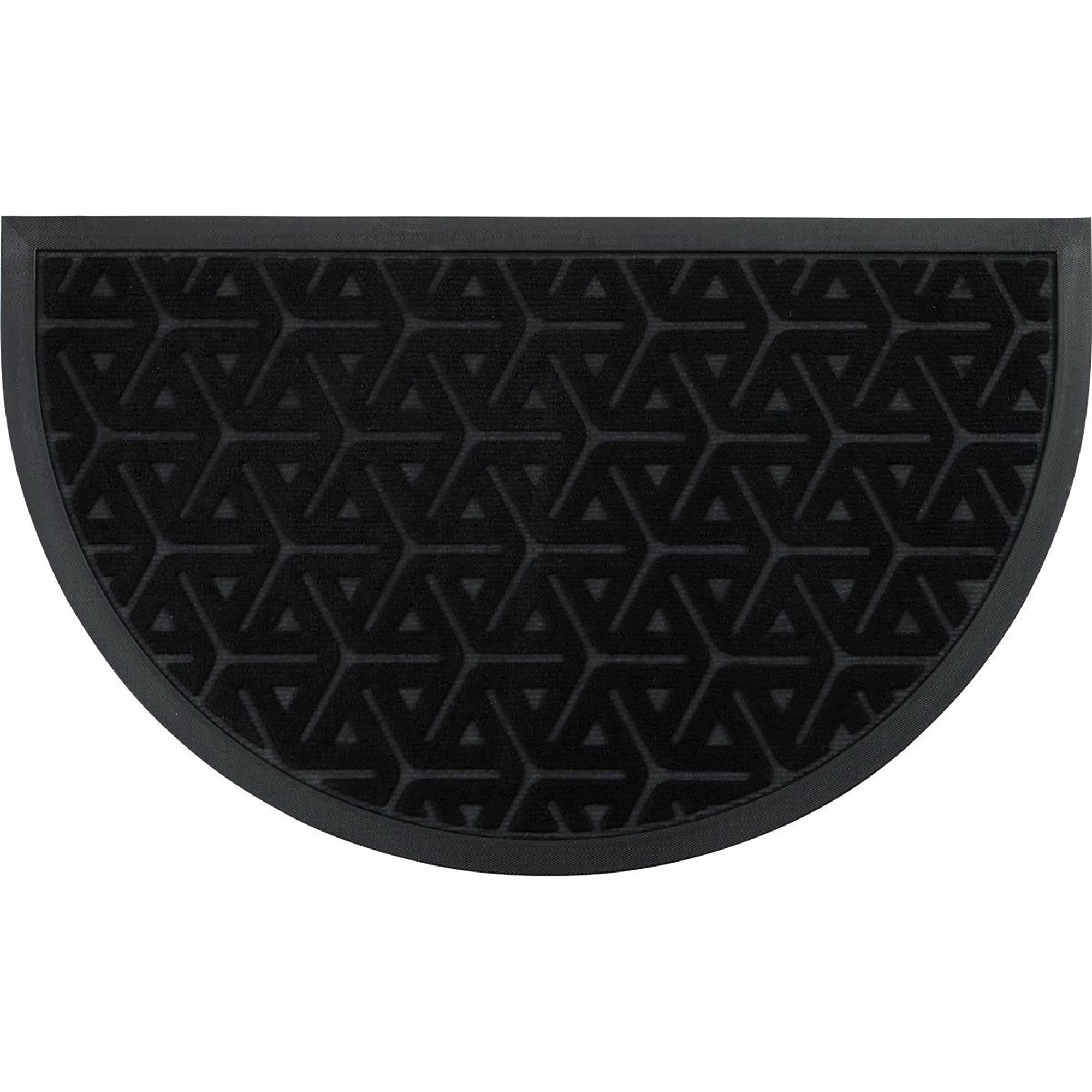 Outlet π Evideco Outdoor Wilson Half Round Front Door Mat Polyester Rubber Rug 30x18 Black β¨ - Image 7