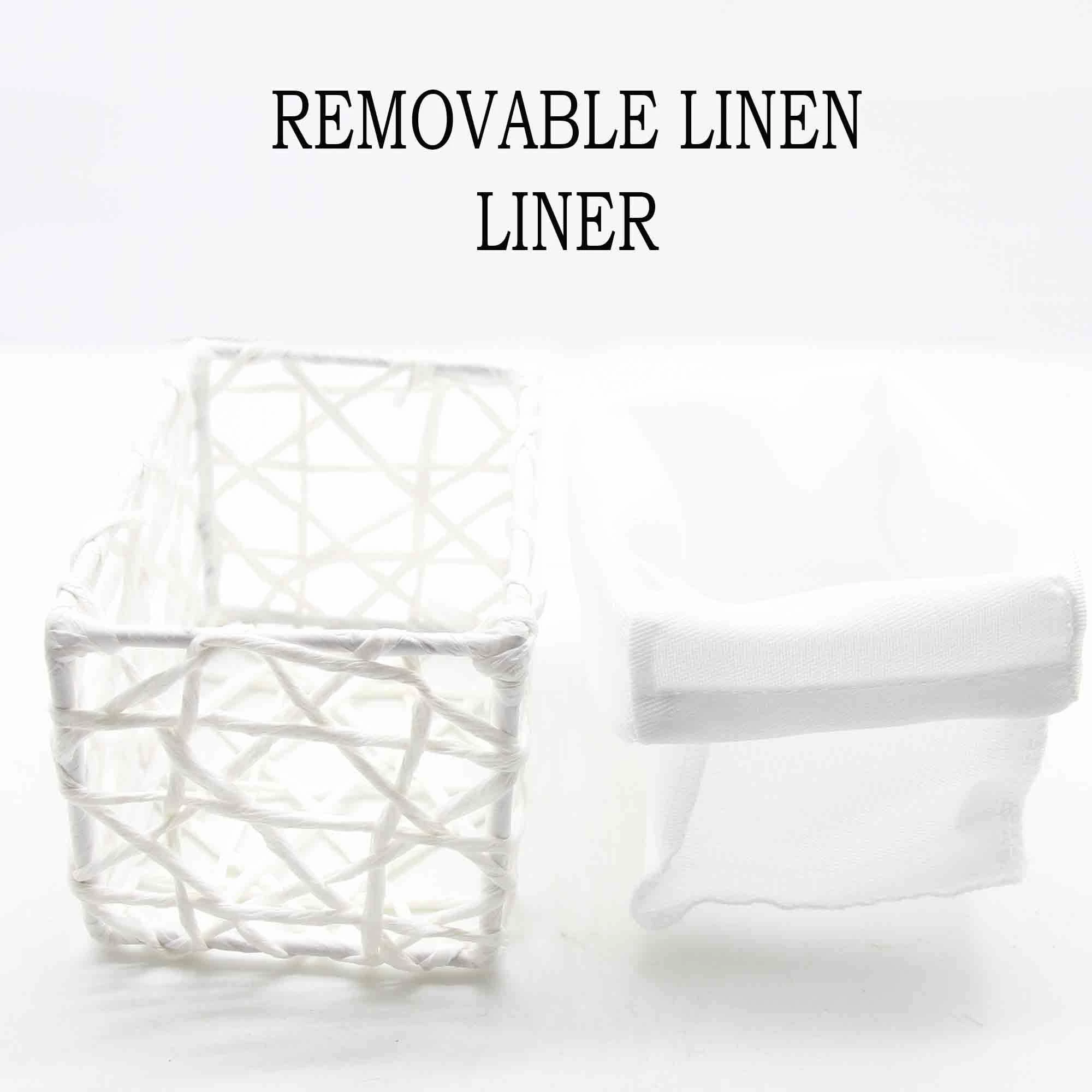 Outlet π Evideco Paper Rope/ Linen Storage Baskets (Set Of 4) - 8.4"L X 7.4"W X 6"H White π― - Image 6