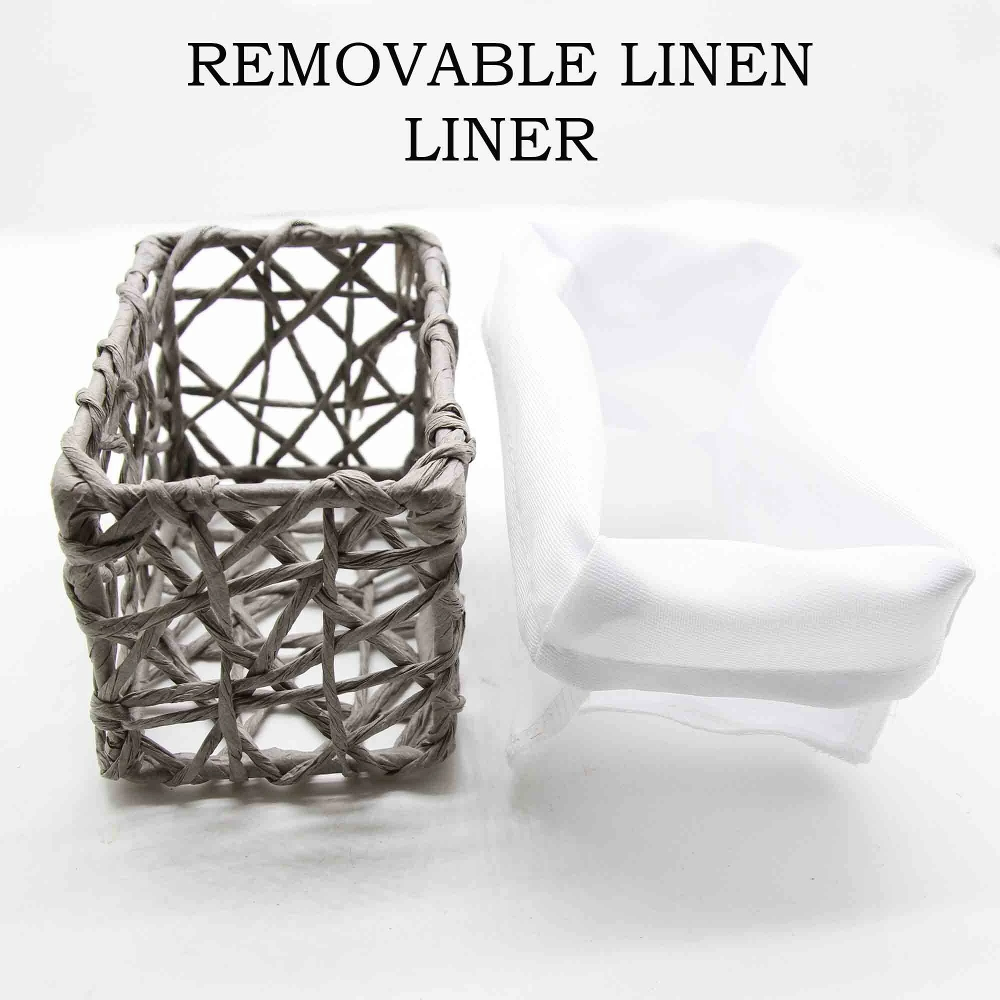 Outlet π Evideco Paper Rope/ Linen Storage Baskets (Set Of 4) - 8.4"L X 7.4"W X 6"H White π― - Image 10