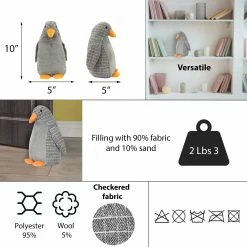 Outlet ❤️ Evideco Penguin Fabric Bag Door Stop Interior Weighted Floor 2.2 Lbs - 5"L X 5"W X 10"H 🎁 -Evideco Shop Penguin Fabric Bag Door Stop Interior Weighted Floor 2.2 lbs 2