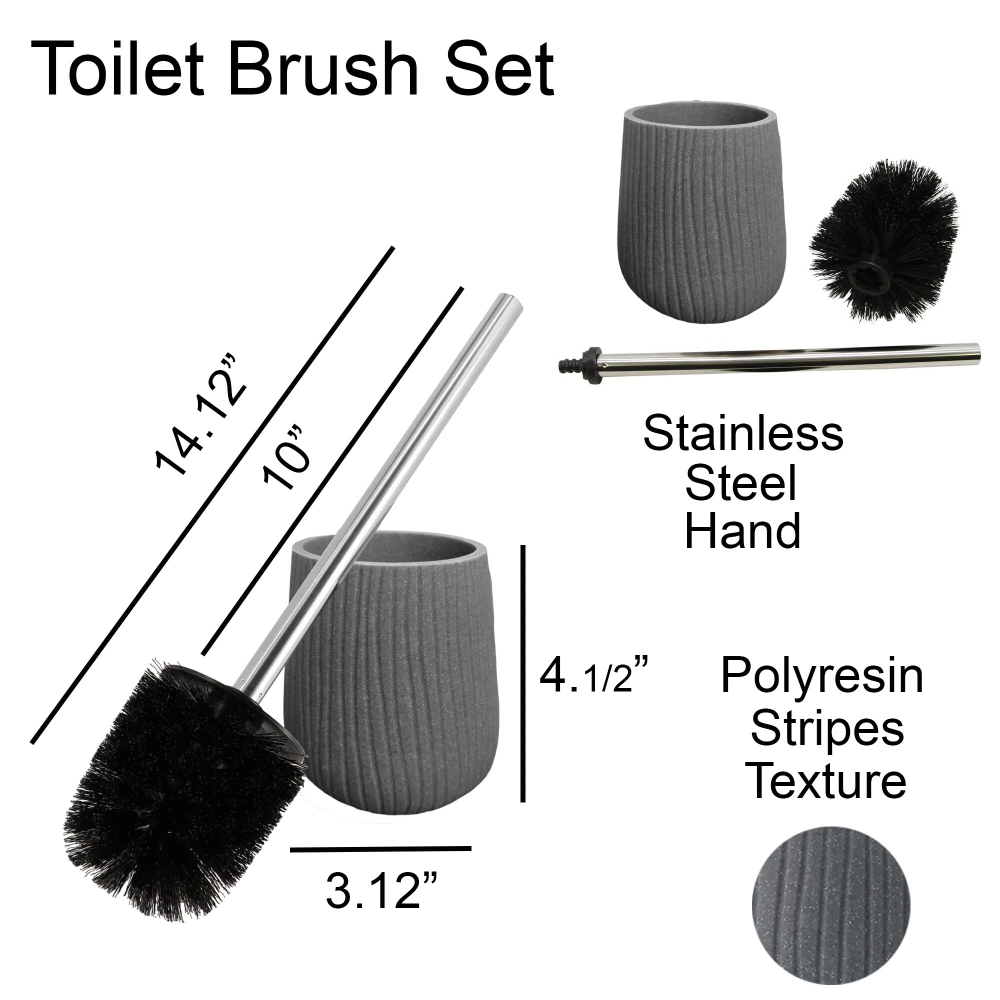 Promo 🥰 Evideco Roma Freestanding Toilet Brush And Holder Set Dark Grey Toilet Bowl Brush Holder ❤️ 4 Promo 🥰 Evideco Roma Freestanding Toilet Brush And Holder Set Dark Grey Toilet Bowl Brush Holder ❤️ - Image 4