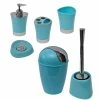 Budget 👏 Evideco SHINY Collection Bath Accessory Set-6 Pieces Aqua Blue ❤️