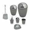 Deals 🎁 Evideco SHINY Collection Bath Accessory Set-7 Pieces Grey ⌛