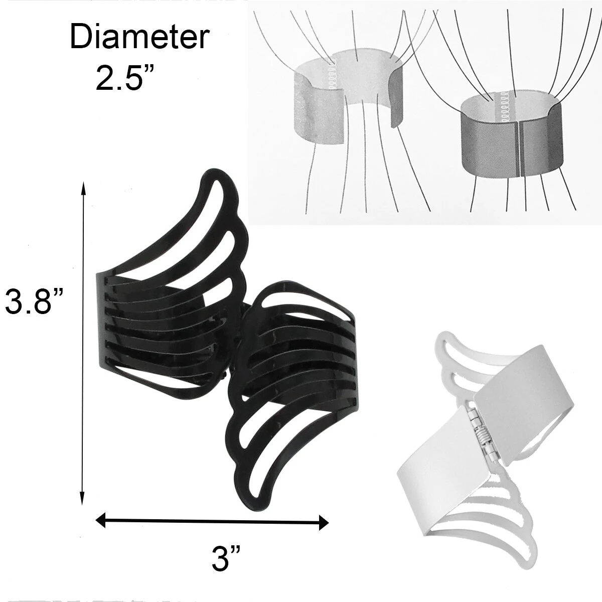 Promo π Evideco Set Of 2 Cuff Metal Wings Tieback Angel - 3.8"L X 3"W X 2.5"D White β 2 Promo π Evideco Set Of 2 Cuff Metal Wings Tieback Angel - 3.8"L X 3"W X 2.5"D White β - Image 2