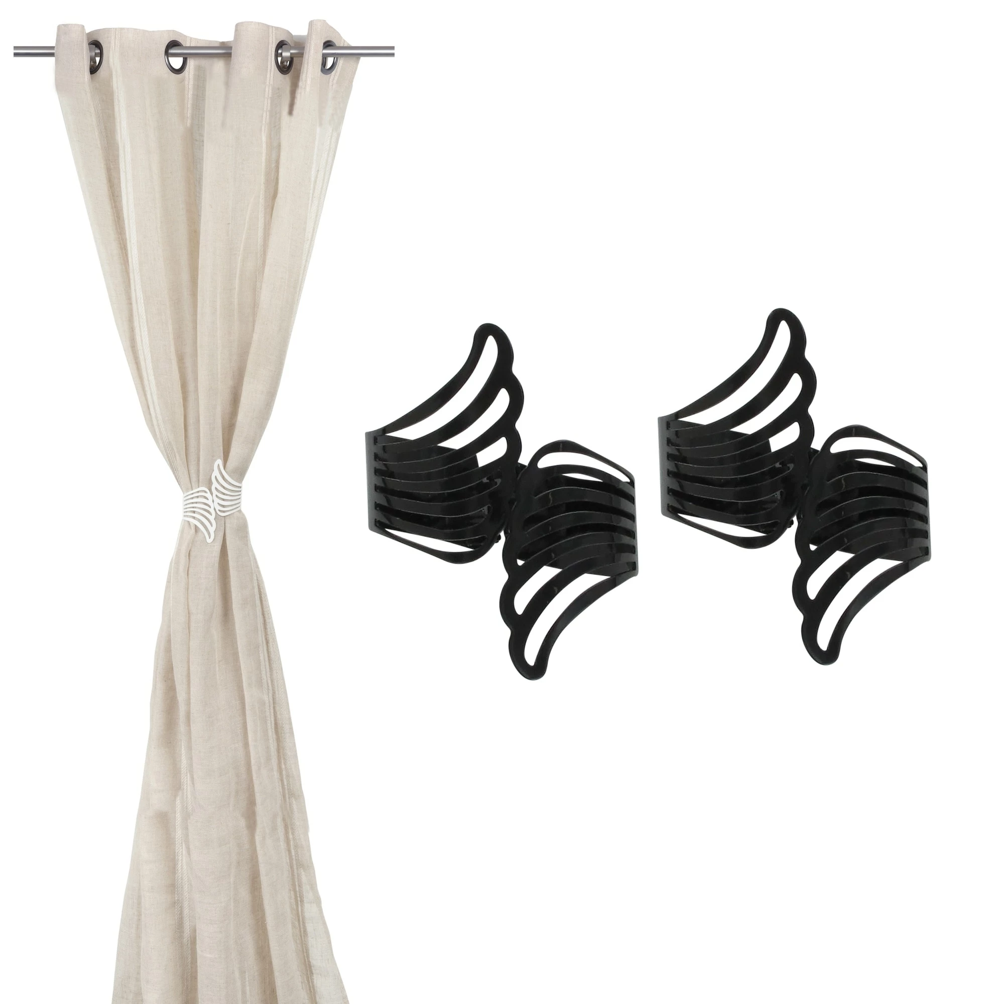 Promo π Evideco Set Of 2 Cuff Metal Wings Tieback Angel - 3.8"L X 3"W X 2.5"D White β 13 Promo π Evideco Set Of 2 Cuff Metal Wings Tieback Angel - 3.8"L X 3"W X 2.5"D White β - Image 13