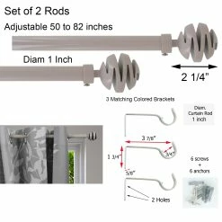 Deals π Evideco 2 Pack Adjustable 3/4" Single Window Curtain Rod 50" To 82" Grey - 50" To 82" L X 3/4" D π 14 Deals π Evideco 2 Pack Adjustable 3/4" Single Window Curtain Rod 50" To 82" Grey - 50" To 82" L X 3/4" D π -Evideco Shop Set of 2 Extendable Curtain Rod Set 5022 to 8222 L Diam 3 4 in Villalouise Finial 2