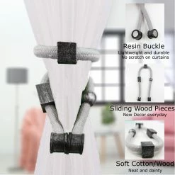Coupon π Evideco Set Of 2 Magnetic Braided Cord Curtain Tiebacks Geochic Cotton Woven - 23"L X 1"W X 1"D White/gold β 24 Coupon π Evideco Set Of 2 Magnetic Braided Cord Curtain Tiebacks Geochic Cotton Woven - 23"L X 1"W X 1"D White/gold β -Evideco Shop Set of 2 Magnetic Braided Cord Curtain Tiebacks Geochic Cotton Woven 11