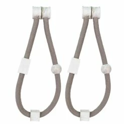 Coupon 🔔 Evideco Set Of 2 Magnetic Braided Cord Curtain Tiebacks Geochic Cotton Woven - 23"L X 1"W X 1"D White/gold ⌛