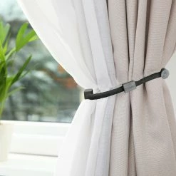Coupon π Evideco Set Of 2 Magnetic Braided Cord Curtain Tiebacks Geochic Cotton Woven - 23"L X 1"W X 1"D White/gold β 19 Coupon π Evideco Set Of 2 Magnetic Braided Cord Curtain Tiebacks Geochic Cotton Woven - 23"L X 1"W X 1"D White/gold β -Evideco Shop Set of 2 Magnetic Braided Cord Curtain Tiebacks Geochic Cotton Woven 6
