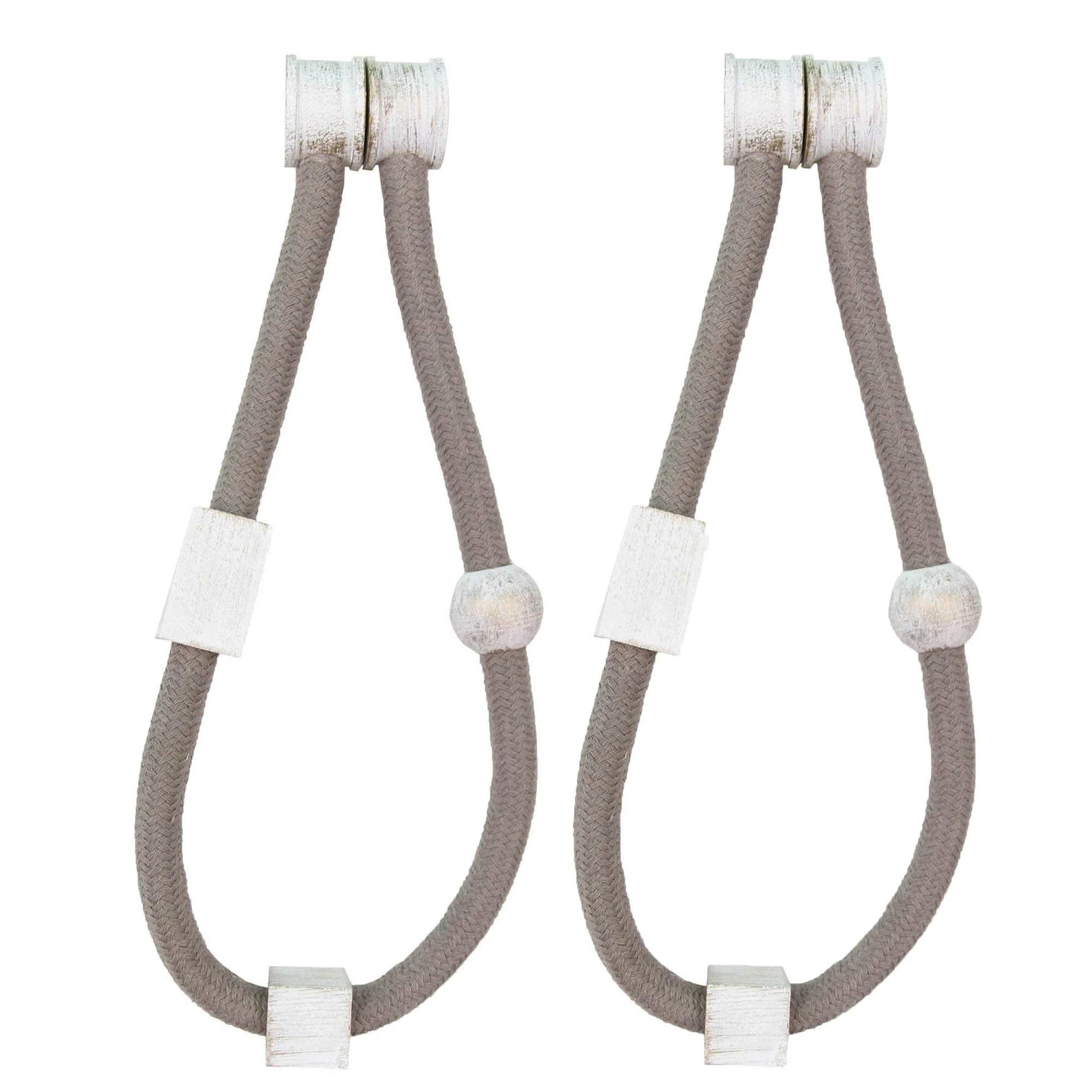 Coupon π Evideco Set Of 2 Magnetic Braided Cord Curtain Tiebacks Geochic Cotton Woven - 23"L X 1"W X 1"D White/gold β 1 Coupon π Evideco Set Of 2 Magnetic Braided Cord Curtain Tiebacks Geochic Cotton Woven - 23"L X 1"W X 1"D White/gold β
