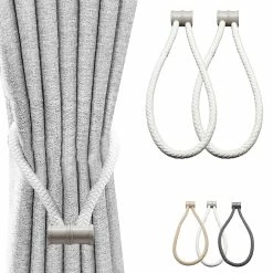 Coupon 🛒 Evideco Set Of 2 Magnetic Braided Cord Curtain Tiebacks Orphee Faux Leather - 23 1/2"L X 0 1/2"W X 0 1/2"H Taupe 😉 -Evideco Shop Set of 2 Magnetic Braided Cord Curtain Tiebacks Orphee Faux Leather 14