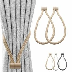 Coupon 🛒 Evideco Set Of 2 Magnetic Braided Cord Curtain Tiebacks Orphee Faux Leather - 23 1/2"L X 0 1/2"W X 0 1/2"H Taupe 😉 -Evideco Shop Set of 2 Magnetic Braided Cord Curtain Tiebacks Orphee Faux Leather 9