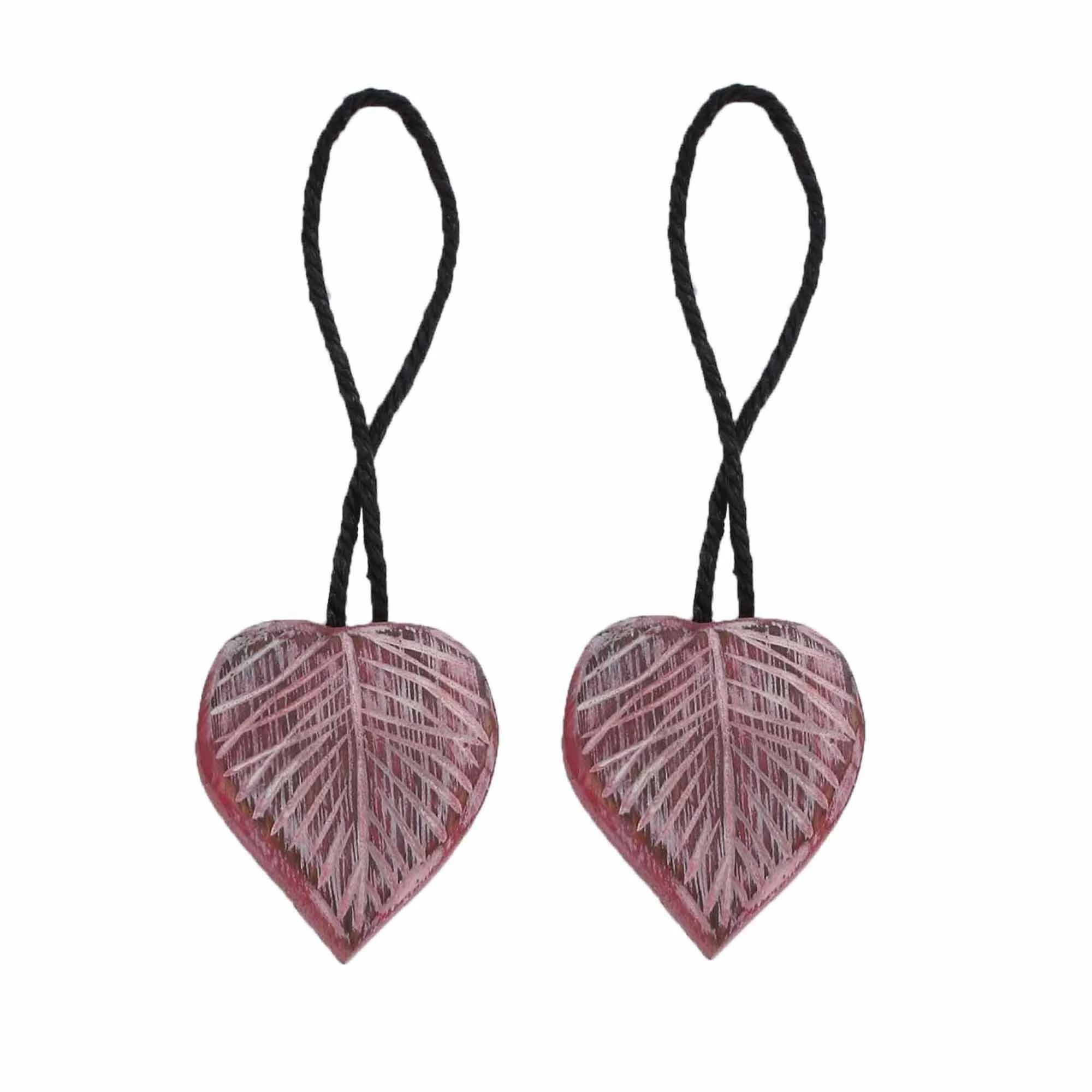 Buy π Evideco Set Of 2 Magnetic Curtain Tieback Wooden Heart Ottawa Small Size - 12"L X 2"W X 1"D Old Grey π 6 Buy π Evideco Set Of 2 Magnetic Curtain Tieback Wooden Heart Ottawa Small Size - 12"L X 2"W X 1"D Old Grey π - Image 6