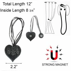 Best Pirce π Evideco Set Of 2 Magnetic Curtain Tieback Wooden Heart Sweety Small Size - 12"L X 2"W X 1"D Black/silver π 27 Best Pirce π Evideco Set Of 2 Magnetic Curtain Tieback Wooden Heart Sweety Small Size - 12"L X 2"W X 1"D Black/silver π -Evideco Shop Set of 2 Magnetic Curtain Tieback Wooden Heart Sweety Small Size 12