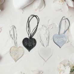 Best Pirce 😍 Evideco Set Of 2 Magnetic Curtain Tieback Wooden Heart Sweety Small Size - 12"L X 2"W X 1"D Black/silver 🎁